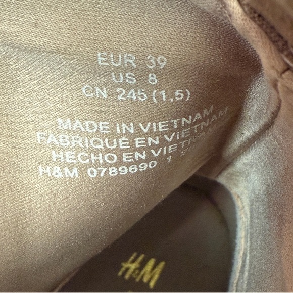 H&M Tan Suede Ankle Boots Size 8 - Picture 9 of 10
